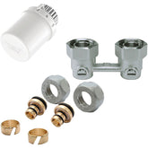 KIT DE ROBINET THERMOSTATIQUE P.RADIATEUR UNIVERSAL INTEGRE 1/2"-3/4" +RACC.16MM HONEYWELL EQUERRE / TL3095W0EY1536